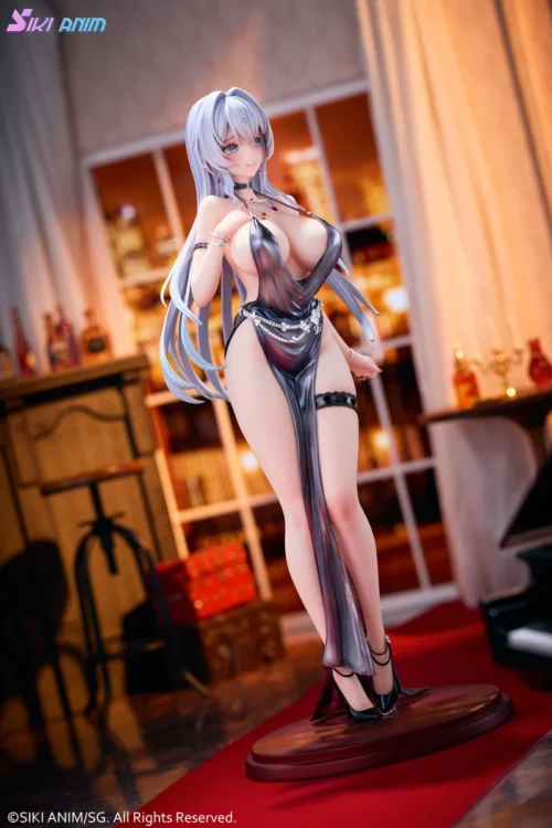 "Licensed Shion Alfiniere Gown Version statue, 1/6 scale, showcasing exquisite gown details and premium sculpt from various angles."