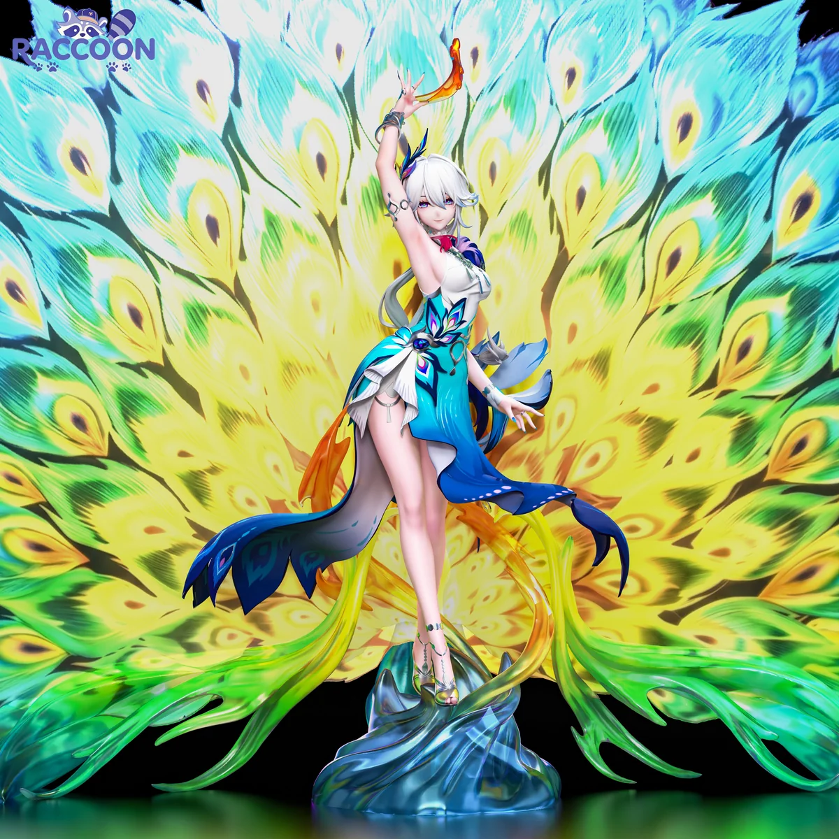 "Detailed gallery views of the limited edition 1/6 Honkai: Star Rail Yao Guang resin statue, showcasing her ethereal pose and the ornate celestial."