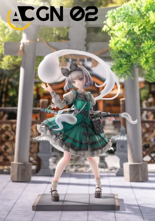 Limited edition 1/7 Youmu Konpaku Touhou Project statue. Handcrafted by ACGN 02 STUDIO, exquisite dynamic pose with ethereal cherry blossoms.