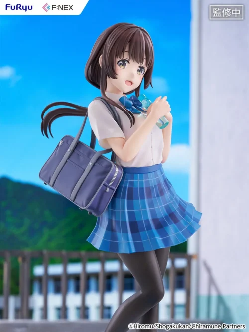 "FURYU Studio 1/7 Chitose Ramune Figure. Playful girl in unique ramune bottle diorama. Intricate details from various angles."