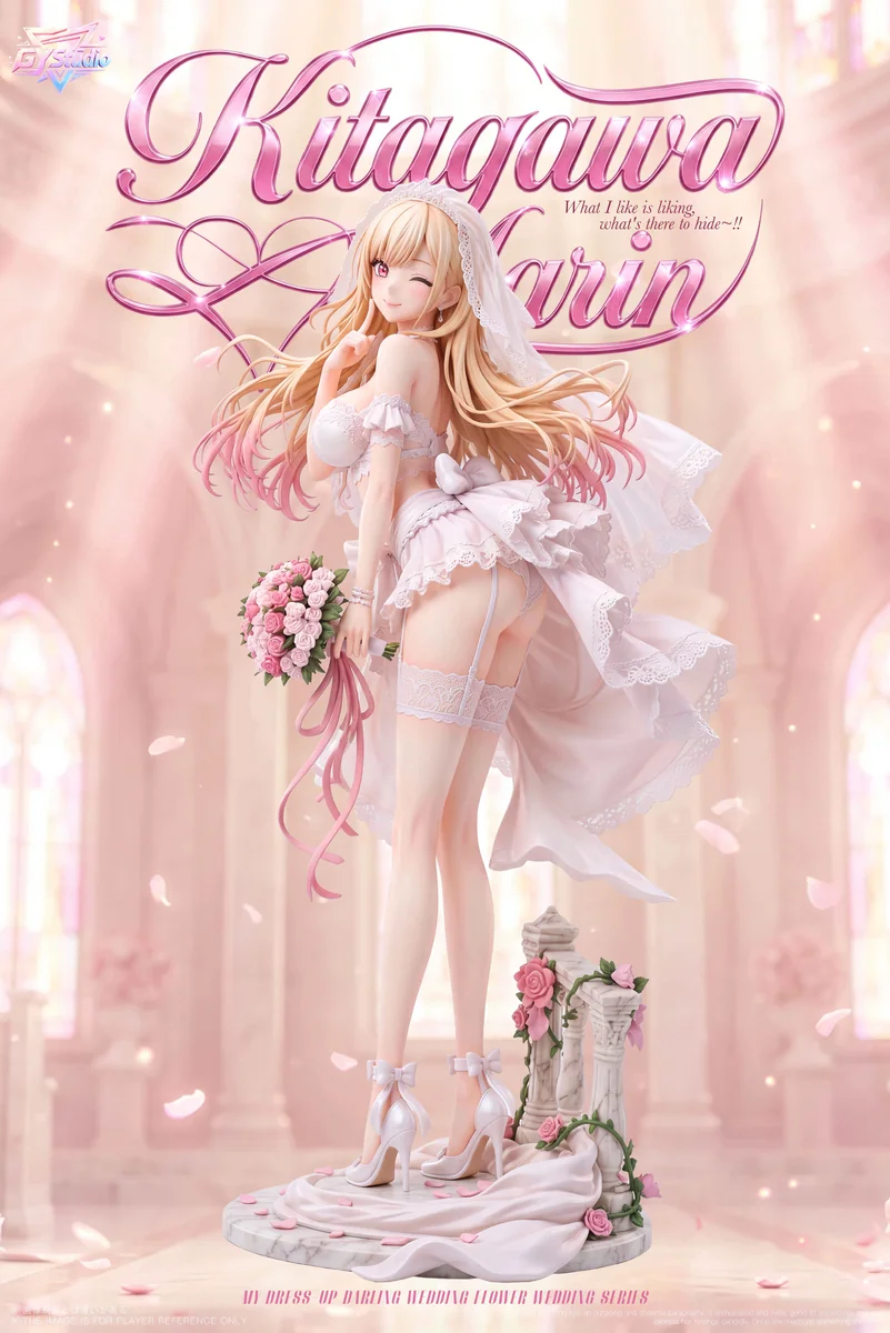 "Radiant Marin Kitagawa 1/6 wedding dress statue. This exquisite, limited edition My Dress-Up Darling figure showcases iconic character detail and joy."