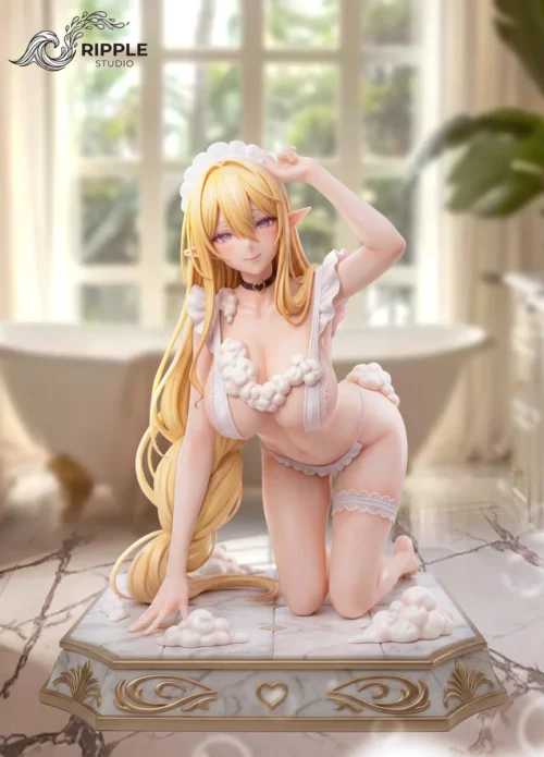 "Azur Lane Golden Lion 1/5 scale resin statue, an ultra-limited 99-piece collectible. Features an elegant bathing scene with premium, intricate detail."