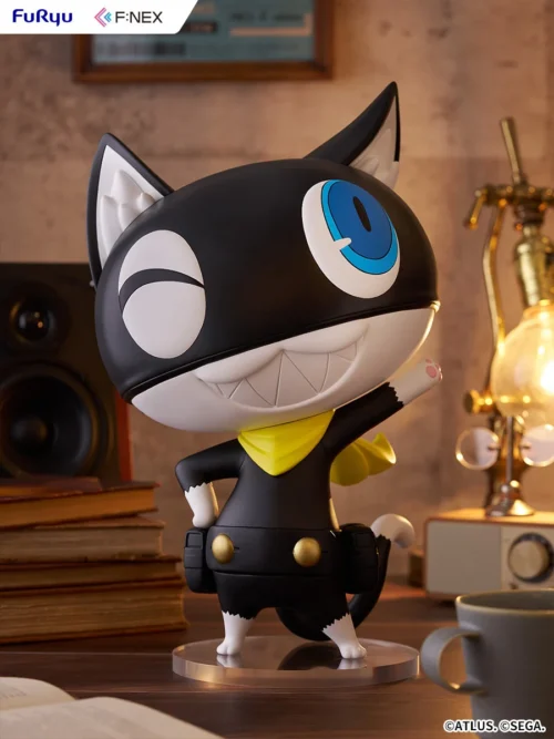 "Vibrant FURYU Studio Persona 5 Royal Morgana figure, showcasing its oversized, dynamic soft vinyl sculpt from various playful angles with exquisite."