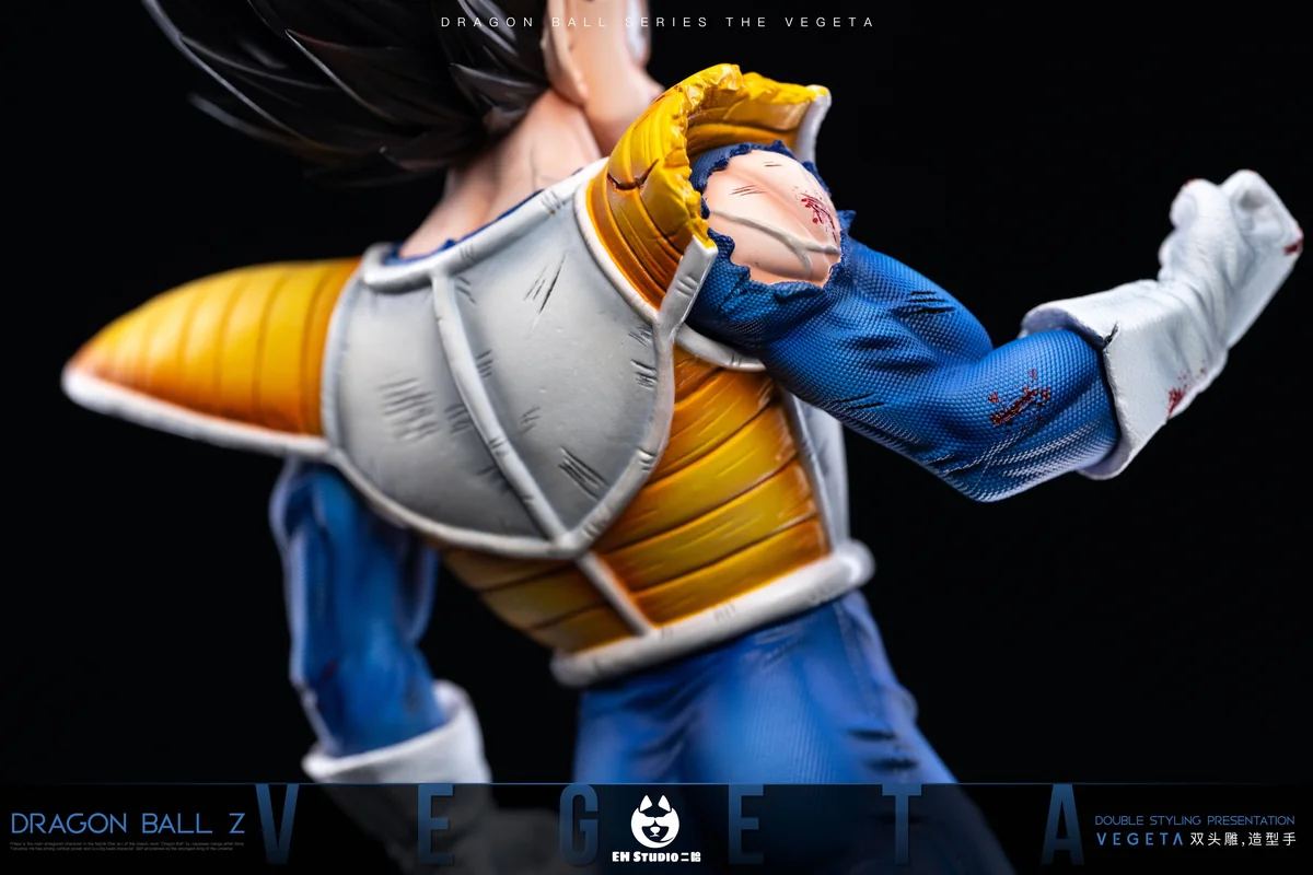"Dynamic 1/6 Dragon Ball Vegeta statue by EH-STUDIO, showcasing battle-ready intensity with vibrant LED light-up effects. A premium limited edition."