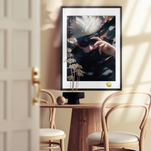 "Limited Edition Gojo Satoru Meme Art from Jujutsu Kaisen. Gallery shows vibrant, humorous expressions and unique details from multiple angles."