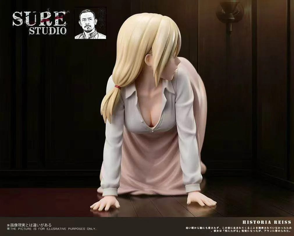 "Limited Edition 1/4 Scale Historia Reiss statue by Sure Studio, showcasing her sensual prone pose, intricate details, and semi-transparent aesthetic."