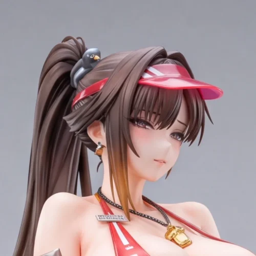 Premium NIKKE Marciana Ocean Training resin statue detail, highlighting sculpted swimsuit and dynamic ocean effects from an alternative view.