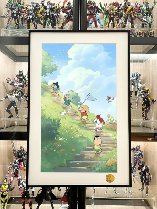 Limited edition Crayon Shin-chan decorative painting. Collector-grade print showcases the gang, with detailed views.