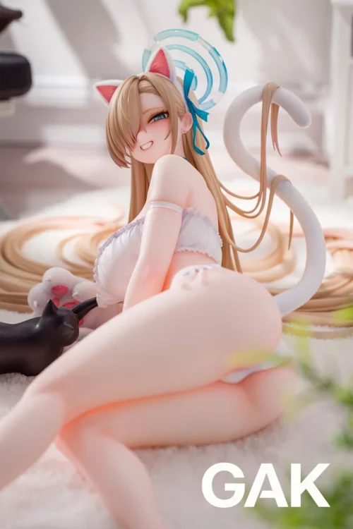 "Dynamic 1/7 scale Blue Archive Asuna Cat-Ear Girl resin statue by GAK Studio, showcasing intricate sculpted details and vibrant spirit."