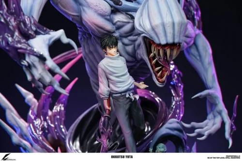 "Multiple angles of the premium 1/6 Yuta Okkotsu & Rika "Pure Love" Jujutsu Kaisen statue, highlighting its dynamic pose and intricate sculpted detail."