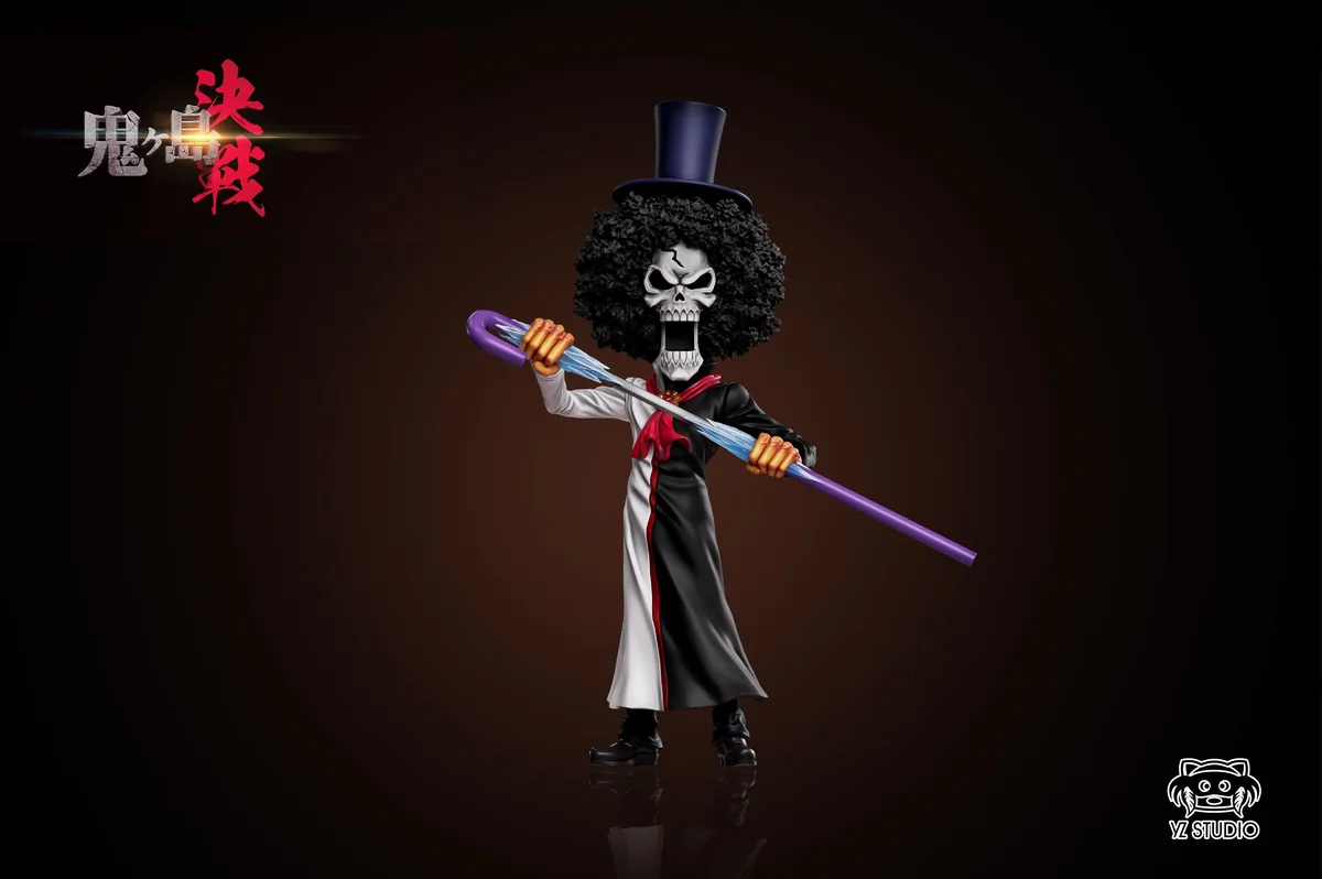 Dynamic YZ Studios Brook Onigashima GK figure. Detailed battle pose, musical elements, and exclusive features from all angles.