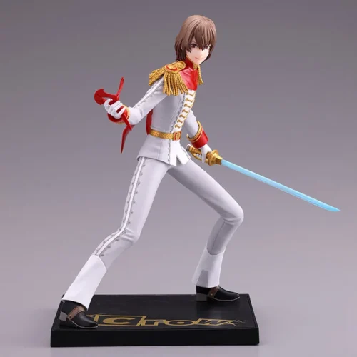 "Authentic Kotobukiya Persona 5 Crow figure showcased in a striking dynamic pose, revealing intricate costume details and a stylish dark aesthetic."