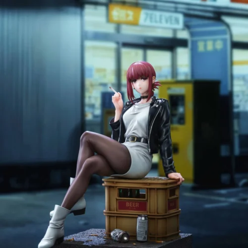 "Exquisite 1/6 Miss Tayama realistic slice-of-life figure. Two women smoking behind a supermarket, capturing a contemplative urban moment."