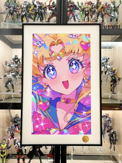 "Limited edition Sailor Moon art print of Usagi Tsukino and Princess Serenity. Detailed views of the ethereal celestial painting."