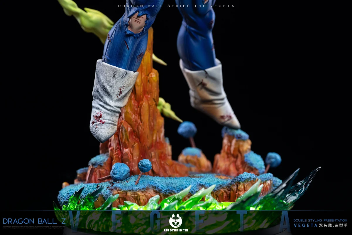 "Dynamic 1/6 Dragon Ball Vegeta statue by EH-STUDIO, showcasing battle-ready intensity with vibrant LED light-up effects. A premium limited edition."