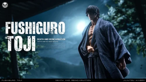 "1/6 Toji Fushiguro Jujutsu Kaisen statue by ZanyJoke Studio, displaying elite craftsmanship and powerful portrayal from various angles."