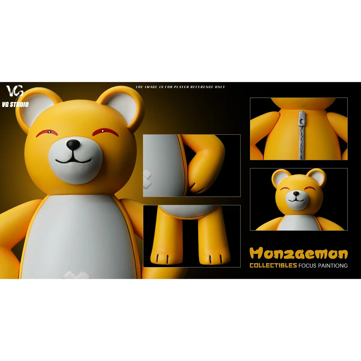 "Detailed views of the exclusive, limited edition Digimon Bearmon figure by VG Studio, showcasing intricate sculpting of both Small and MH scales."