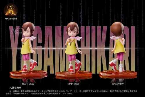 { "alt_text": "Limited edition MIMAN Studio Kari Yagami, Gatomon, Patamon Digimon Adventure resin figures, showing vibrant colors and exquisite."