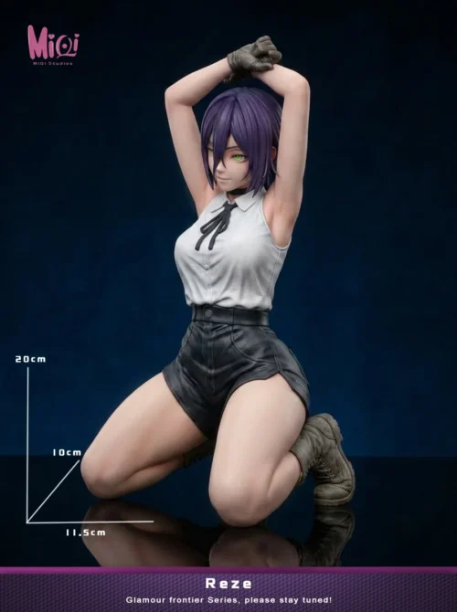 "Limited Edition Reze Uniform Chainsaw Man statue by MiQi Studio. Dynamic Reze in detailed uniform, with premium sculpting and explosive personality."