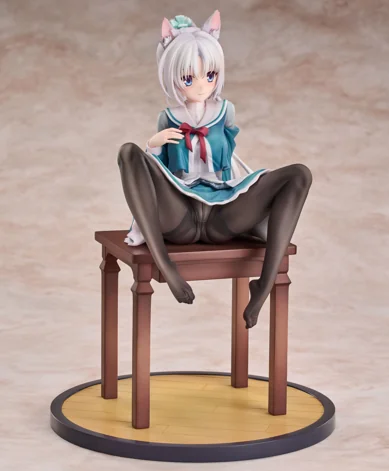 "Good Smile Company Asamune Yoshino School Uniform Beast Ear Ver. figure, dynamically posed with katana, fox ears, and tail. A premium Senren Banka."