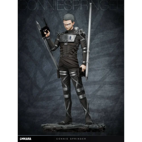"Limited Edition 1/6 Connie Springer Attack on Titan statue by CHIKARA STUDIO, showcasing a dynamic battle pose with intricate ODM gear."