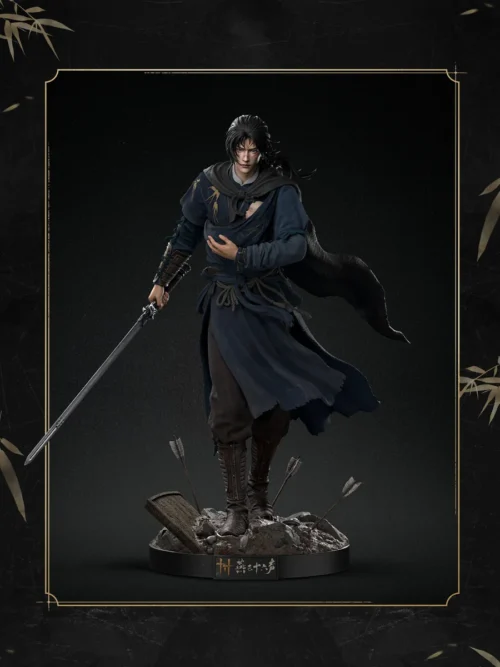 "Official Where Winds Meet Jiang Wulang 1/6 scale collectible statue, featuring the dynamic Wuxia hero in elegant flowing robes on an intricate base."