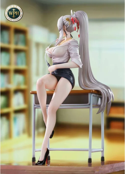 "Detailed views of the 1/6 Wuthering Waves Feixue Tutor premium resin statue. Showcases elegant sculpt, intricate details, and graceful aesthetic."