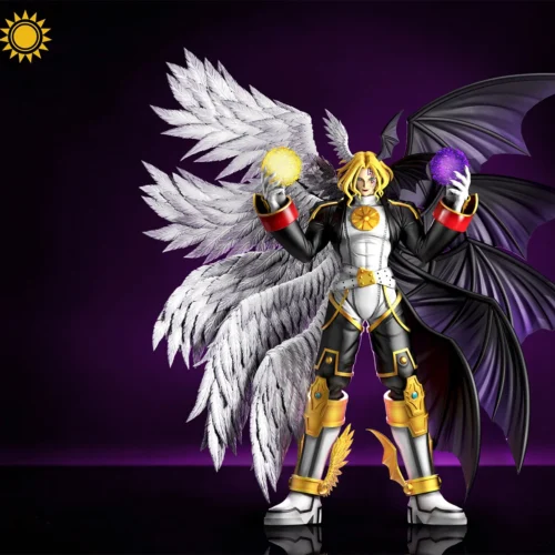 "Iconic Lucemon Fall Down Mode Digimon resin statue by Taiyang Model Studio. Premium GK resin captures its dark angelic corruption and imposing."