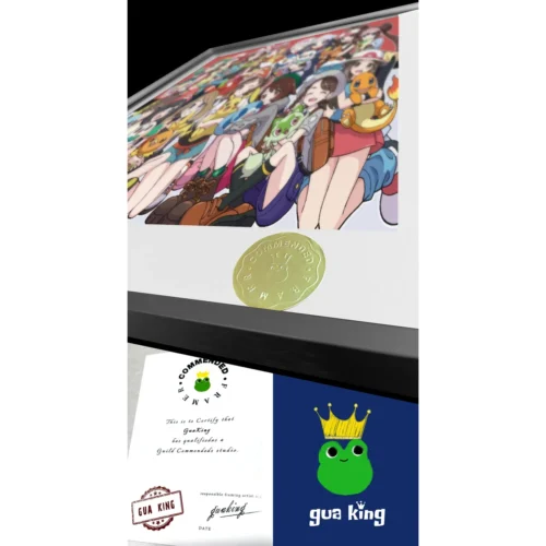 "Limited edition Pokémon Heroines Art decorative painting: multiple gallery views reveal vibrant artistic details of iconic female protagonists."