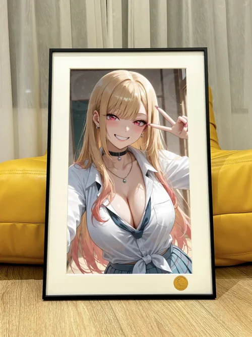 "Premium Limited Edition Marin Kitagawa Starry Sky Art Print. Vibrant My Dress-Up Darling decorative painting featuring her iconic portrait."