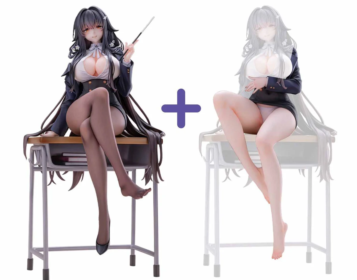 "Azur Lane Kii 1/6 Guidance Class statue gallery showcasing dynamic school uniform, intricate sculpting, and interchangeable stockings from AniGame."
