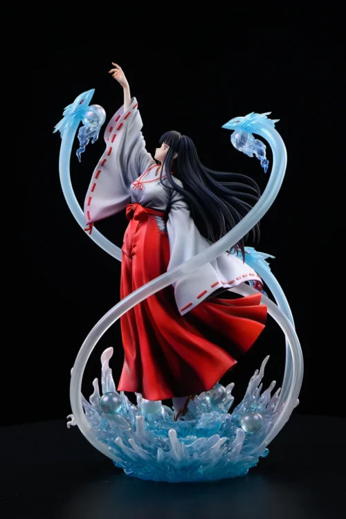 "Dynamic 1/6 Inuyasha Kikyo Statue by WAWA Studio. Limited Edition collectible showing intricate miko attire and spiritual details from multiple angle."