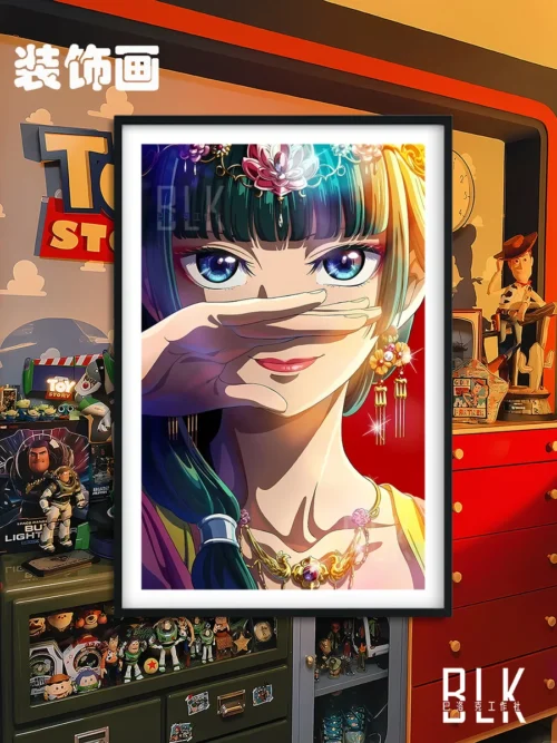"Elegant Maomao from The Apothecary Diaries in a premium anime decorative painting, featuring exquisite Baroque-inspired frame detailing."