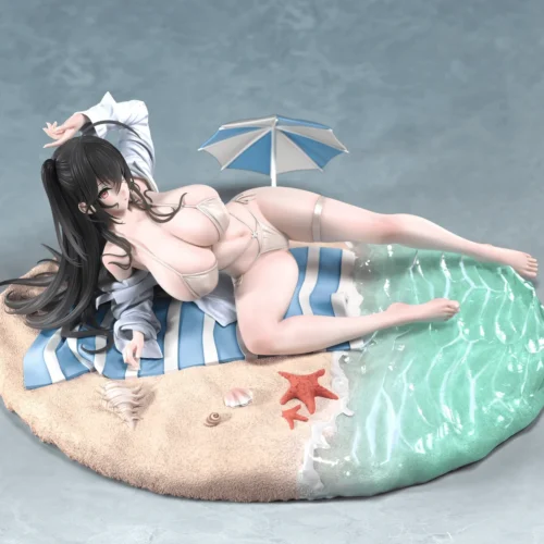 "Exquisite 1/6 Taihou Seaside Daydream Azur Lane resin statue. Gallery highlights alluring swimsuit, dynamic water, and intricate sculpt details.“