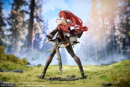 "Dynamic 1/7 Eris Boreas Greyrat figure from Mushoku Tensei by Hobbysakura Studio, showcasing her fierce determination in a premium, authentic sculpt."
