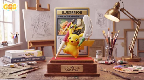 "Delightful Limited Edition Artist Pikachu Figure by GGG Studio, playfully holding a paintbrush and palette on its unique art-themed base."