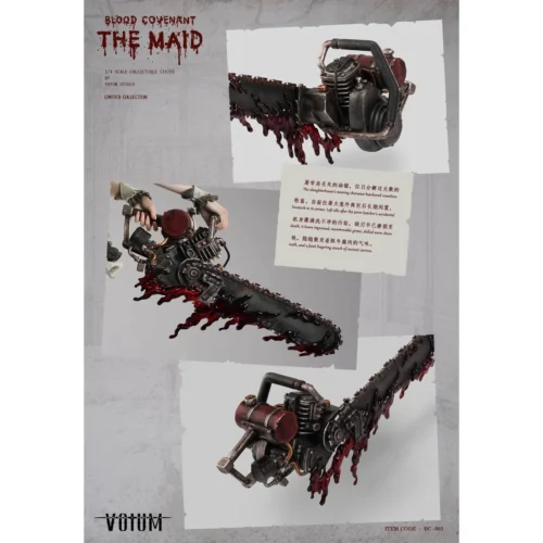 "Limited Edition 1/4 Blood Pact Maid dark fantasy resin statue. Gallery views highlight intricate gothic attire, realistic sculpting, and elaborate."