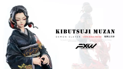 "Exquisite FXW Studio 1/6 Female Muzan Demon Slayer statue from multiple angles, showcasing elegant pose and intricate details for collectors."