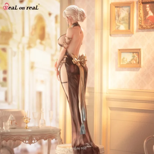 "1/6 Wife Fragrance Temp-Sensitive Paint figure. Views of silver-haired Oriental Cheongsam, highlighting fragrance and temp-paint details."
