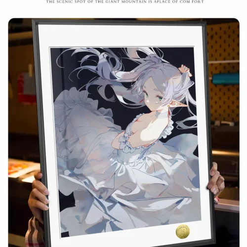 "Exquisite Noble Maiden Frieren painting, highlighting the ethereal fantasy art style and elegant details. Limited edition Frieren: Beyond Journey's."