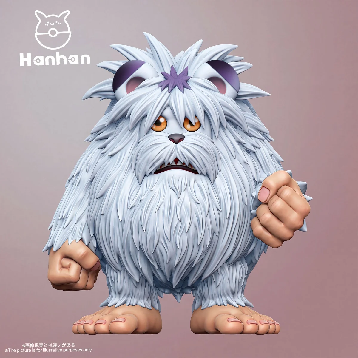 "Exclusive Digimon Mojamon figure by Hanhan Studio, limited to 188 pieces, capturing the charming character in a dynamic, playful pose."