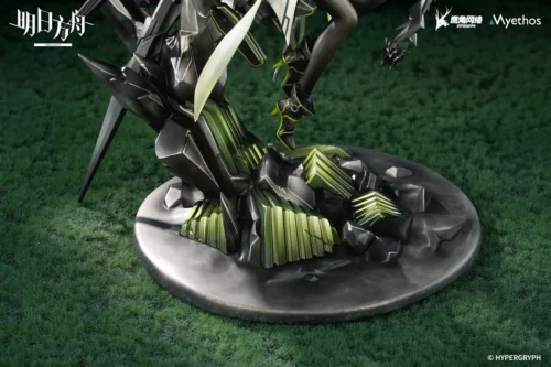 "Showcasing the official Myethos 1/7 Arknights Kal'tsit figure from various angles, revealing its dynamic pose, intricate costume, and premium sculpt."