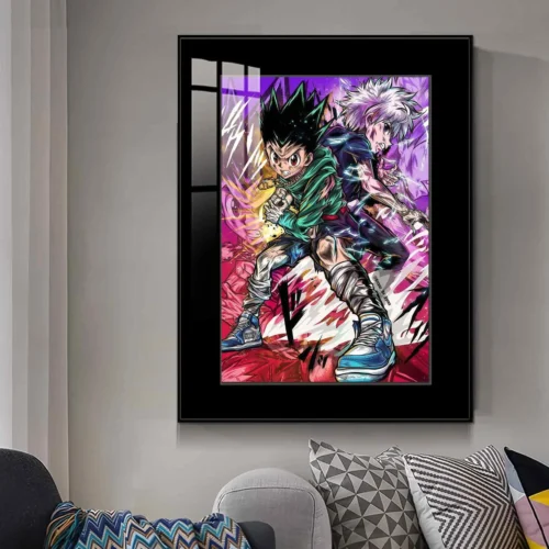 "Vibrant, fade-proof HD Hunter x Hunter Gon & Killua painting gallery revealing dynamic details and iconic friendship from all angles."