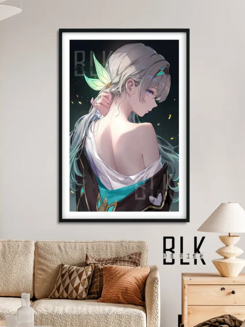 "Experience the dramatic Baroque elegance of this Honkai: Star Rail Firefly decorative painting. This exquisite wall art captures Firefly."