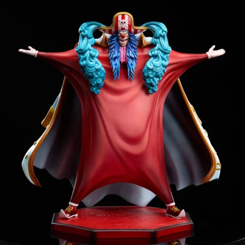 "Premium limited edition One Piece Buggy (Cross Guild 2nd Release) statue. Iconic, dynamic pose, intricate details, and vibrant pirate style."