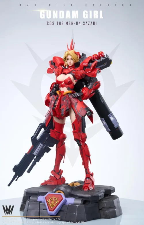 "Exclusive 1/4 Sazabi Mecha Girl JN5.0 figure, limited edition. Features futuristic mecha-humanoid fusion and vibrant UV-reactive decals."