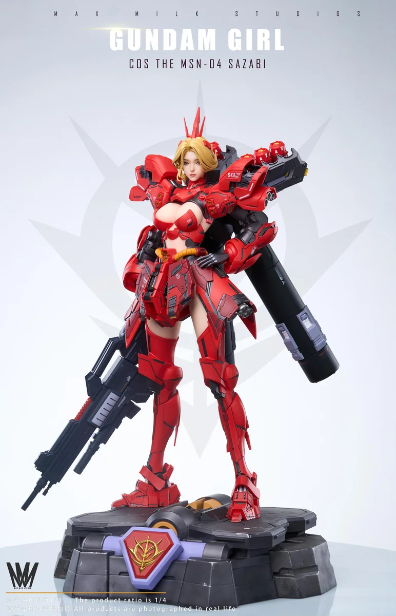 "Exclusive 1/4 Sazabi Mecha Girl JN5.0 figure, limited edition. Features futuristic mecha-humanoid fusion and vibrant UV-reactive decals."
