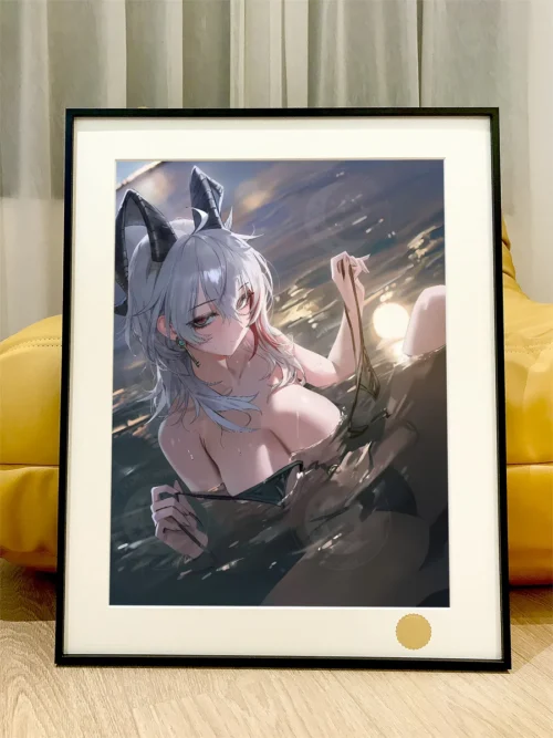 Ethereal Wuthering Waves Zani glows in this cosmic, water-infused painting, a premium hand-numbered collector's art print.