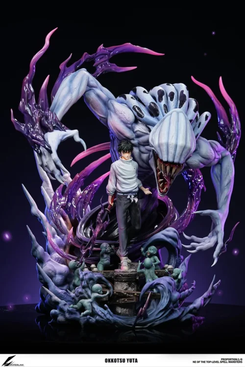 "Exclusive 1/6 Yuta Okkotsu & Rika Pure Love Jujutsu Kaisen statue in a dynamic combat pose, showcasing intricate details and formidable power."