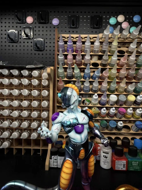 "Limited edition Mechanical Frieza Dragon Ball Z resin statue by Zhan Studio, showcasing intricate mechanical details from various dynamic angles."